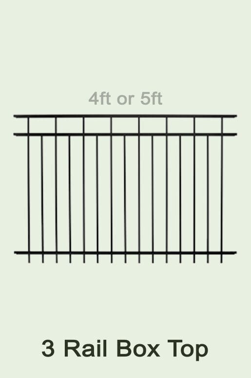 3 rail box top Aluminum Fence Style