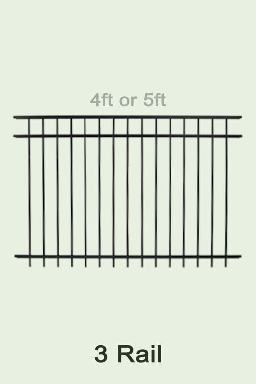 3 Rail Aluminum Fence Style