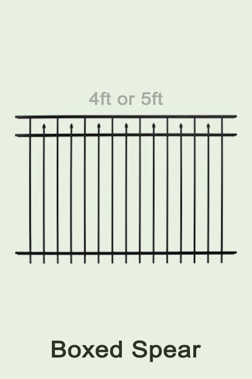 Boxed Spear Aluminum Fence Style