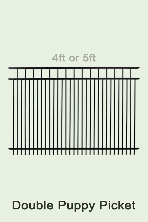 Double Puppy Picket Aluminum Fence Style