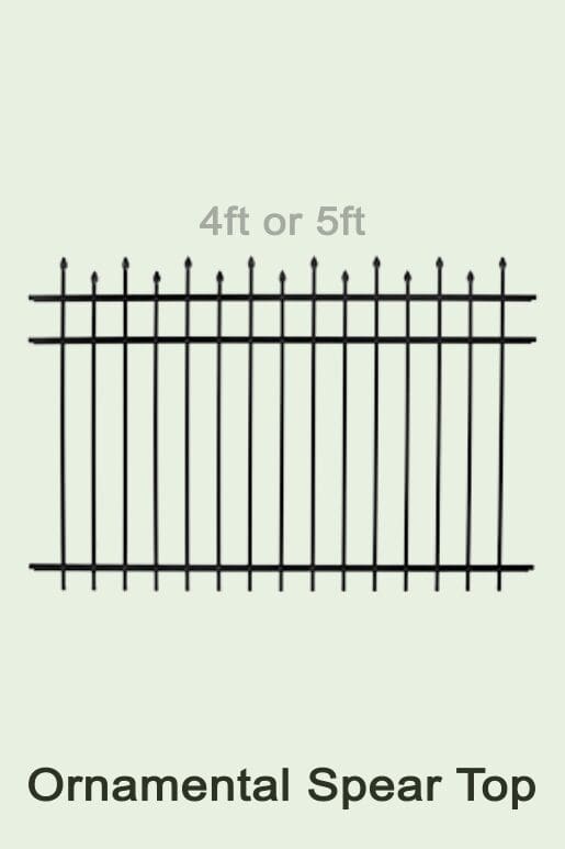 Ornamental Spear Top Aluminum Fence Style